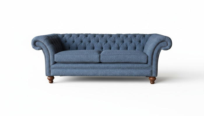 Angļu sala Chesterfield sofa dīvāns biroja mēbeles Trīssējams audekls 230cm dīvāns