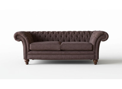 Lielais Chesterfield angļu klasiskais stils dīvāns gulta ar 3 sēdvietās, polsterēts, 230 cm plats.