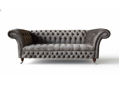 Angļu Chesterfield dīvāns Driecouch biroja mēbeles Samts 230cm Tūpējas krāsā