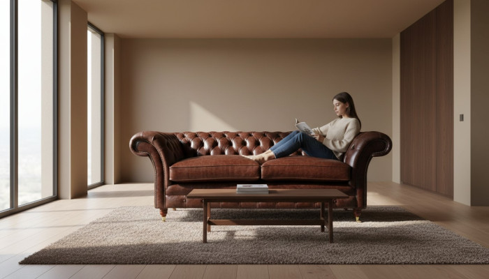 Sofa 3 vietīga dīvāns polsterēti dīvāni viesistaba Chesterfield āda