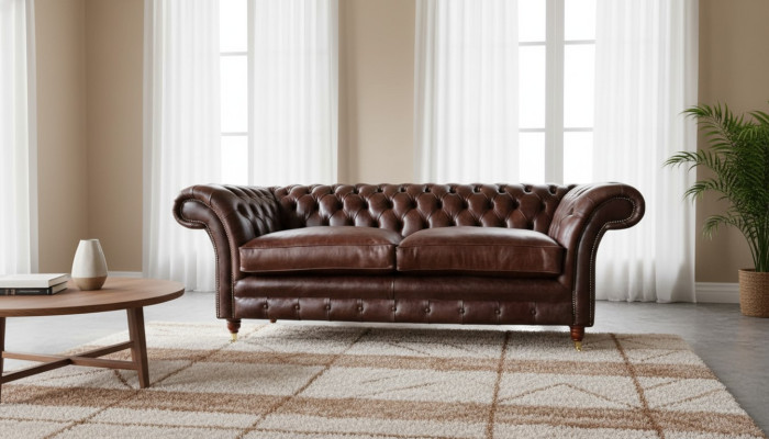 Sofa 3 vietīga dīvāns polsterēti dīvāni viesistaba Chesterfield āda