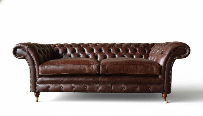 Sofa 3 vietīga dīvāns polsterēti dīvāni viesistaba Chesterfield āda