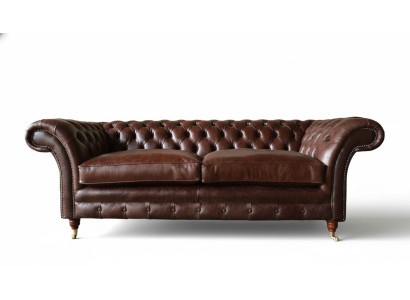 Sofa 3 vietīga dīvāns polsterēti dīvāni viesistaba Chesterfield āda