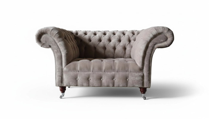 Chesterfield dīvāns dīvāns 1-vietīgais luksusa auduma auduma dīvāni polsteru jauns
