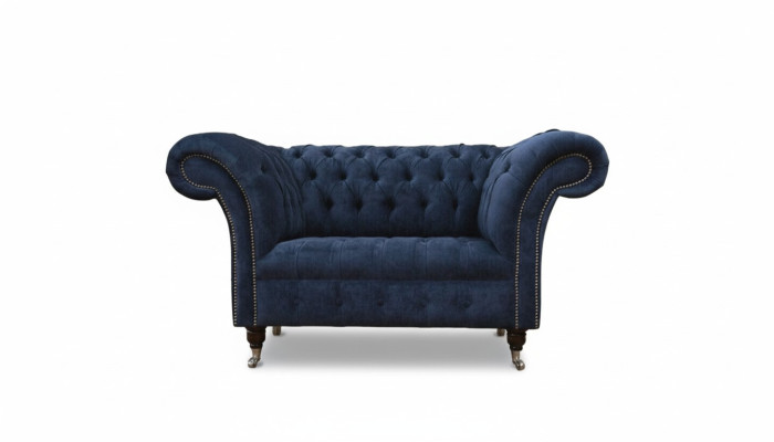 Chesterfield Sofa 1,5-Vietnieku dizainera dīvāns Ar tekstila apdari