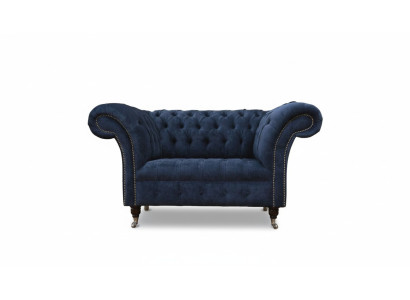 Chesterfield Sofa 1,5-Vietnieku dizainera dīvāns Ar tekstila apdari
