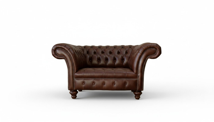 Chesterfield Sofa Dzīvojamā istaba Dīvāni Dīvāns Polster Āda Moderns 1,5-vietīgs