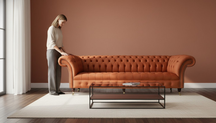 Britu Chesterfield polsterēts luksusa dīvāns dizains dīvāns klasiskās dīvāns 4 vietīgais