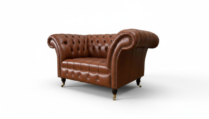 Chesterfield dizaina auduma dīvāns krēsls 1,5 sēdvietu polstermēbeles lounge
