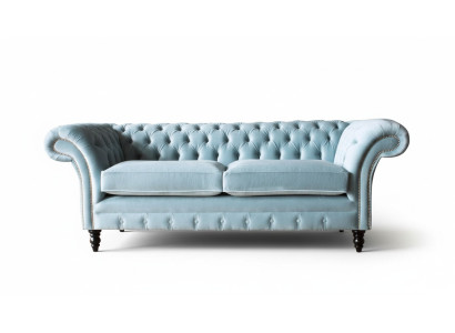 Chesterfield 3 sēdvietu auduma mīkstais dīvāns ar jaunāko stilu audumu modernajā stilā