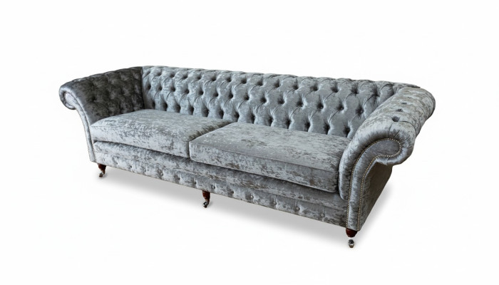 Četrvietīgs dīvāns Sofa 4 vietīgs Chesterfield viesistabas auduma dizaina sēdeklis