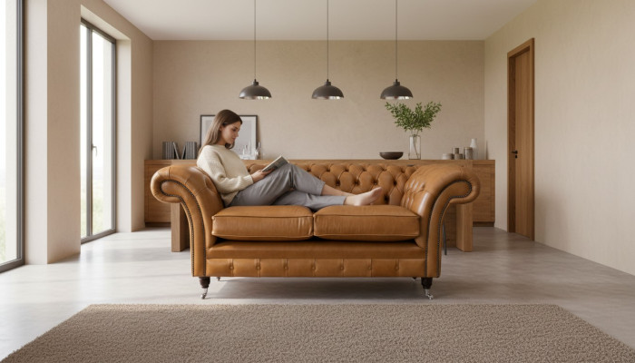 Chesterfield divvietīgs dīvāns 2 sēdvietas dīvāni Polster Sitz Leder Couch Braun