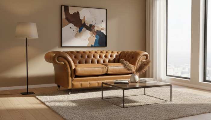 Chesterfield divvietīgs dīvāns 2 sēdvietas dīvāni Polster Sitz Leder Couch Braun