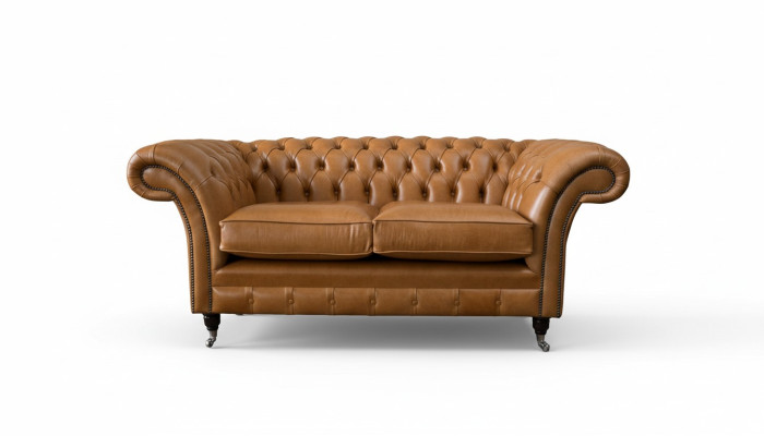Chesterfield divvietīgs dīvāns 2 sēdvietas dīvāni Polster Sitz Leder Couch Braun