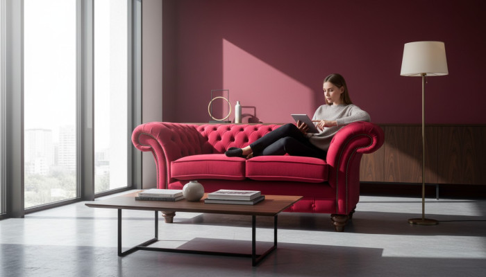 Moderns tekstiļa dīvāns 2 sēdvietas dīvāns ar polsterējumu, luksusa dīvāni Chesterfield.
