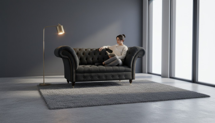 Chesterfield dizaina dīvāns krēsla pārklājums luksusa tekstila dīvāns vienvietīgs.