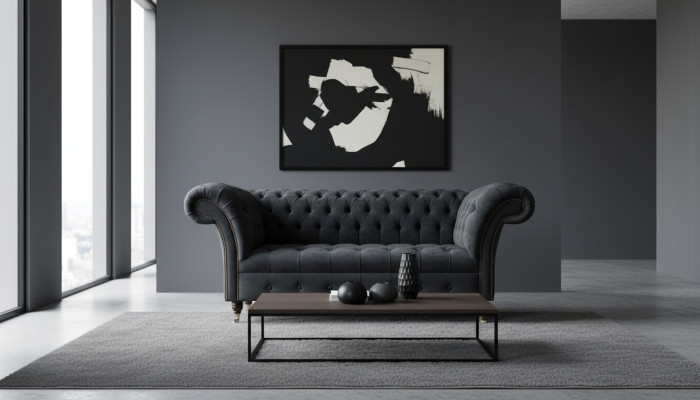 Chesterfield dizaina dīvāns krēsla pārklājums luksusa tekstila dīvāns vienvietīgs.