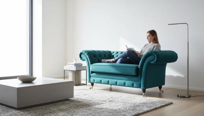 Chesterfield dizaina krēsls dīvāns mēbeļu tīrīšana luksusa audums dīvāns vienam sēdētājam