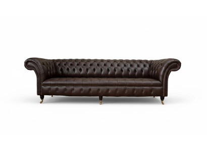 Dīvāns 4 vietīgs Chesterfield dīvāns luksusa 245 cm ādas dīvāns dīvāni mēbeles
