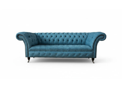 Zils trīsvietīgs audekla dīvāns dzīvojamā istaba dīvāni dīvāns Chesterfield