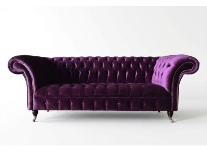 Chesterfield 3 vietu dizaina dīvāns ar auduma pārklājumu, luksusa dīvāns, jauns