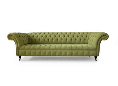 Chesterfield Grün Dīvāns Sofa Polster 4 Sēdvietas Dīvāni Sēžamie Dīvāni Jauns
