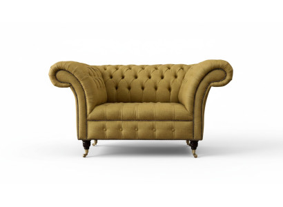 Česterfilda krēsla dizains Polster Sofa Couch Brūns tekstils Mēbeles Jaunas