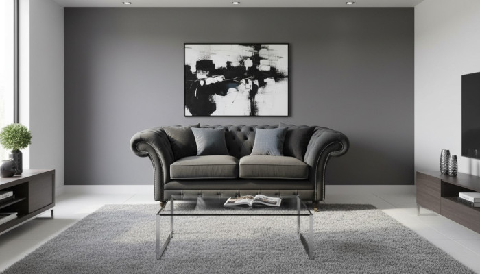 Chesterfield Melns 2-vietīgs dīvāns, polsterēta dīvāna dizaina sofa, auduma.
