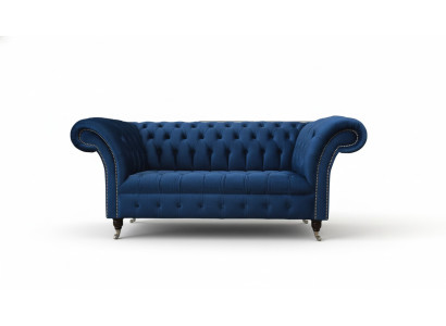 Angļu stilā Chesterfield biroja mēbeles komplekts dīvāns 2 vietas Royalblue