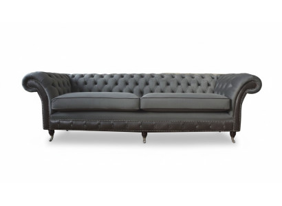 Dizaina dīvāns Luxus polsterēti dīvāni četru sēdvietu dīvāns Chesterfield Luxus pelēks