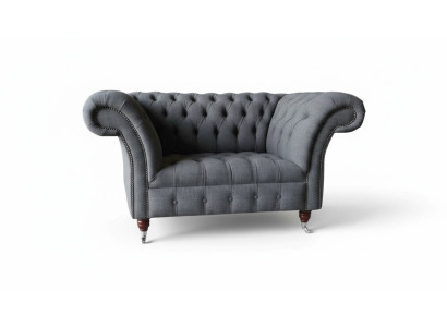 Chesterfield dizaina krēsls pelēks dīvāns luksusa audums kanapejas 1 vieta