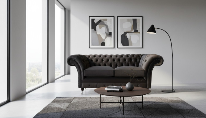 Chesterfield Tekstila dīvāns 2 cilvēku atbalsta dizains luksusa dīvāns auduma dīvāns