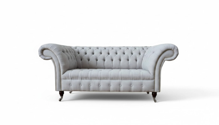 Chesterfield Luxury 2-mietnieka dīvāns Ar apdari Sofa Tekstils audums sofa Jauni