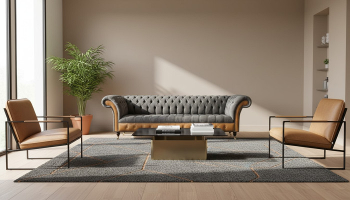 Dīvāns 4 vietu Chesterfield Luxus Couch Big Couchen Polster 300cm dizains