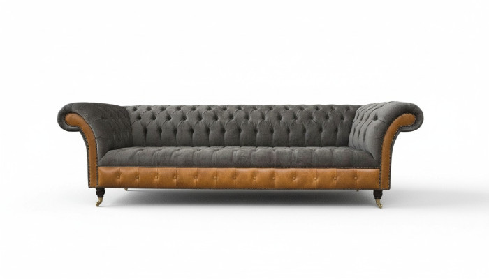 Dīvāns 4 vietu Chesterfield Luxus Couch Big Couchen Polster 300cm dizains