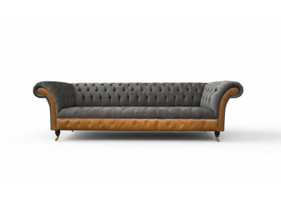 Dīvāns 4 vietu Chesterfield Luxus Couch Big Couchen Polster 300cm dizains