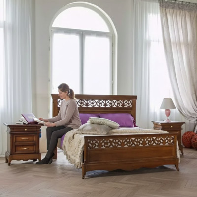 Gulta 2x Nakts galdi 3 gab. Guļamistabas komplekts Moderns luksusa dizains Gultas