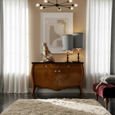 Sideboard Brūns koks Komodes Itāļu mēbeles Mēbeles Skapji