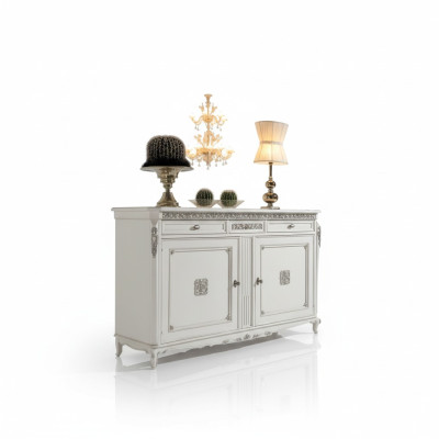 Sideboard komoda Luksusa skapji Dzīvojamā istaba Koks Bāla Klasisks mēbeles