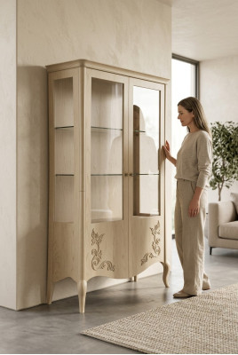 Virtuve koksne luksusa klasiska konsole dizaina mēbeles Itāļu beige.