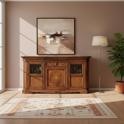 Sideboard dzīvojamā istaba, komoda ar kārtritēm, koka skapis brūns Jauns