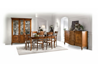 Ēdamgalds 6x krēsli ēdamistaba ēdienkopa koksnes sideboard 9 gab. komplekts