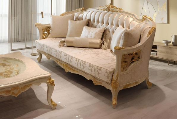 Izcili dzīvojamā istaba Deluxe Sofa 3 vietu Edlem Sofa Bēšas dzīvojamā istaba Sofa