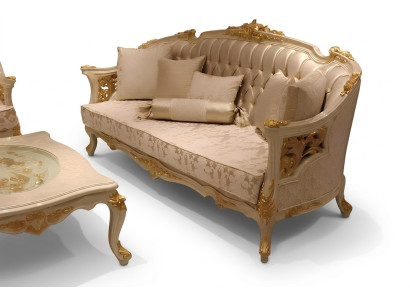 Izcili dzīvojamā istaba Deluxe Sofa 3 vietu Edlem Sofa Bēšas dzīvojamā istaba Sofa