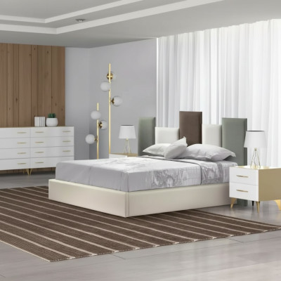 Gulta Modernam stilam grezns luksusa guļamistabas gultas Itāļu mēbeles 180x200