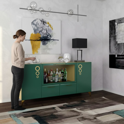 Sideboard Luxus jauns Zaļais konsols Sideboards Modernas dzīvojamās istabas skapji koka preces
