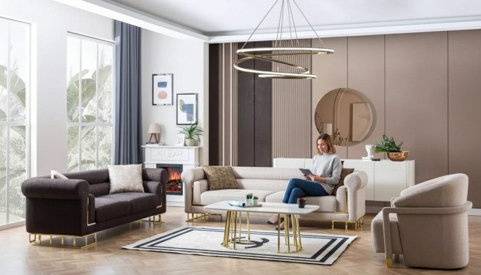 Sofas komplekts 3+1+1 sēdvietas Moderns dizains Dīvāns Jauna 3 gab. auduma piegāde