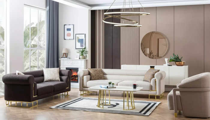 Sofas komplekts 3+1+1 sēdvietas Moderns dizains Dīvāns Jauna 3 gab. auduma piegāde