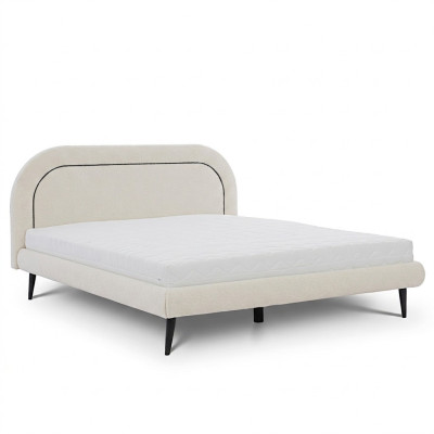 Guļamistabas mēbeles Balta gulta Moderna auduma gulta Polster Doppelbett