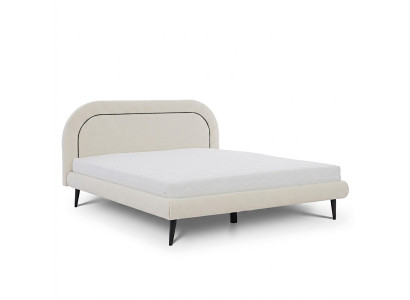 Guļamistabas mēbeles Balta gulta Moderna auduma gulta Polster Doppelbett